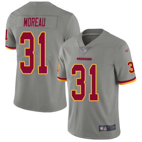 Washington Redskins Limited Gray Youth Fabian Moreau Jersey NFL Football #31 Inverted Legend->youth nfl jersey->Youth Jersey